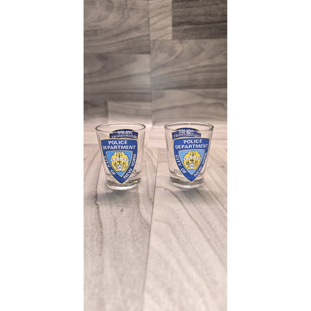 Set Of 2 City Of New York Police Shot Glasses